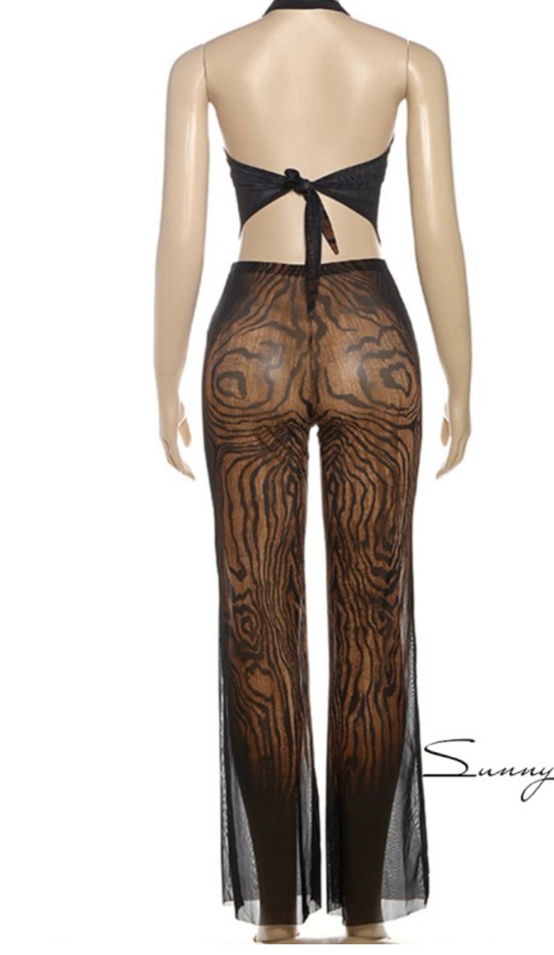 Abstract Print Halter Top And Pants Set (Pre order)