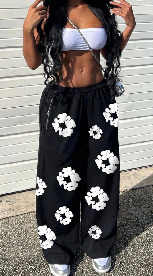 Graphic Wide leg Sweatpants