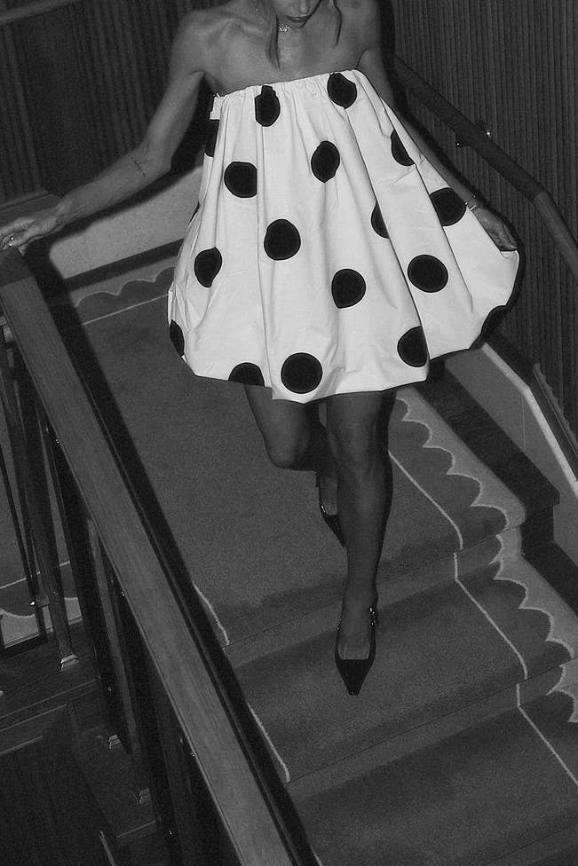 Polka Dots Bandeau strapless tube Bubbles mini dress: (Pre Order Ships 6/29)