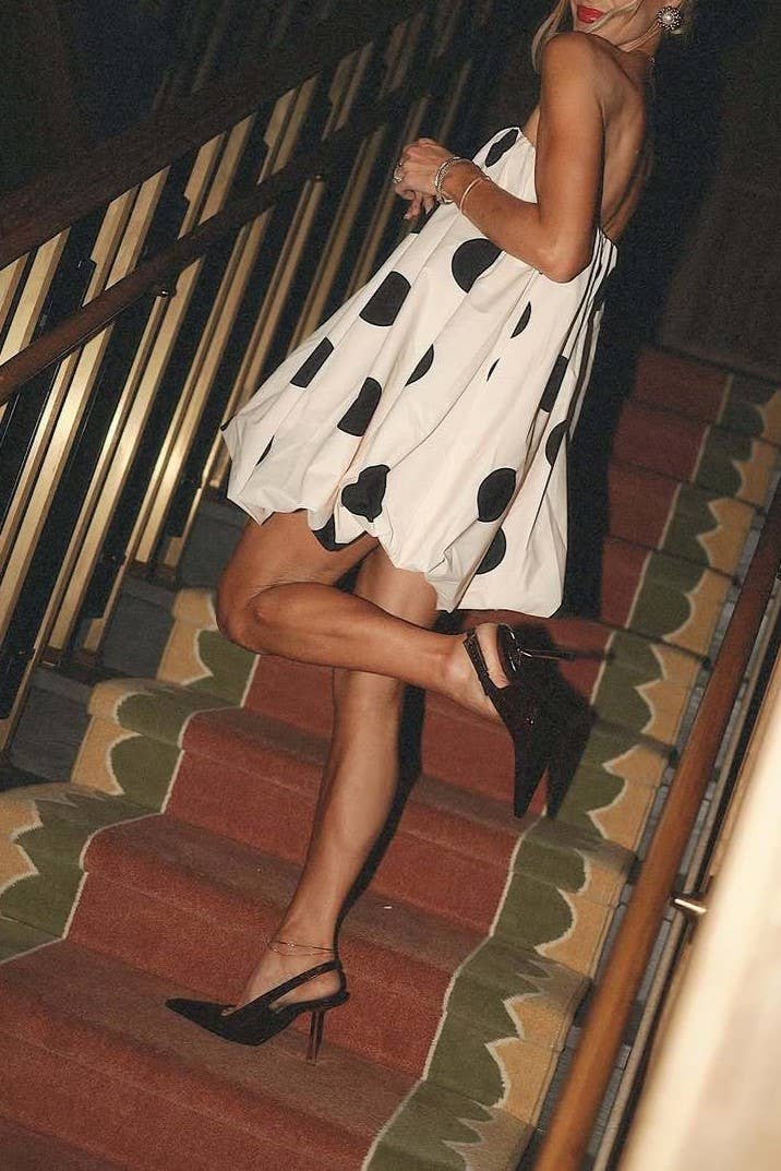 Polka Dots Bandeau strapless tube Bubbles mini dress: (Pre Order Ships 6/29)